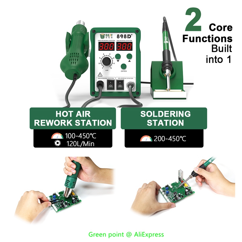 Smd Rework Station Hot Air Soldering 2 In 1 - BST-898D+ LED Display 2 in 1