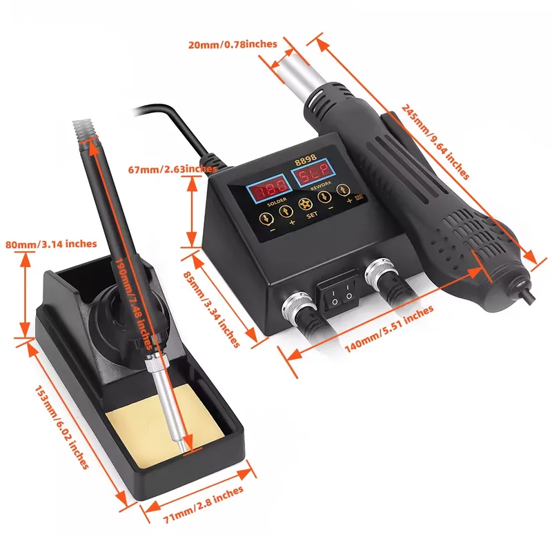 60W LED Digital Display Hot Ai - Smd Rework Station Hot Air Soldering 2 In 1 评论和价格
