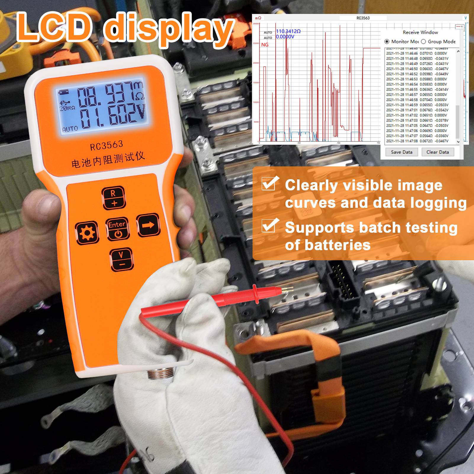 200Ohm 100V Handheld Battery I - Battery Internal Resistance Tester Four Wire 评论和价格