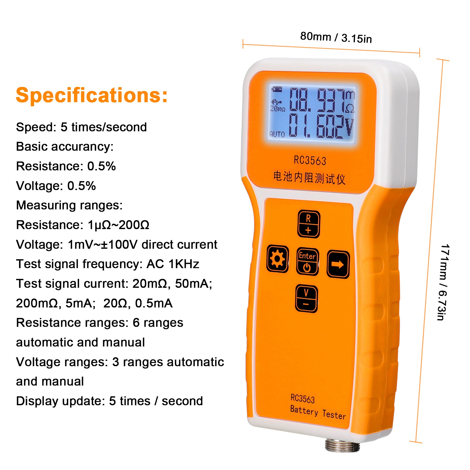 200Ohm 100V Handheld Battery I - Battery Internal Resistance Tester Four Wire 评论和价格