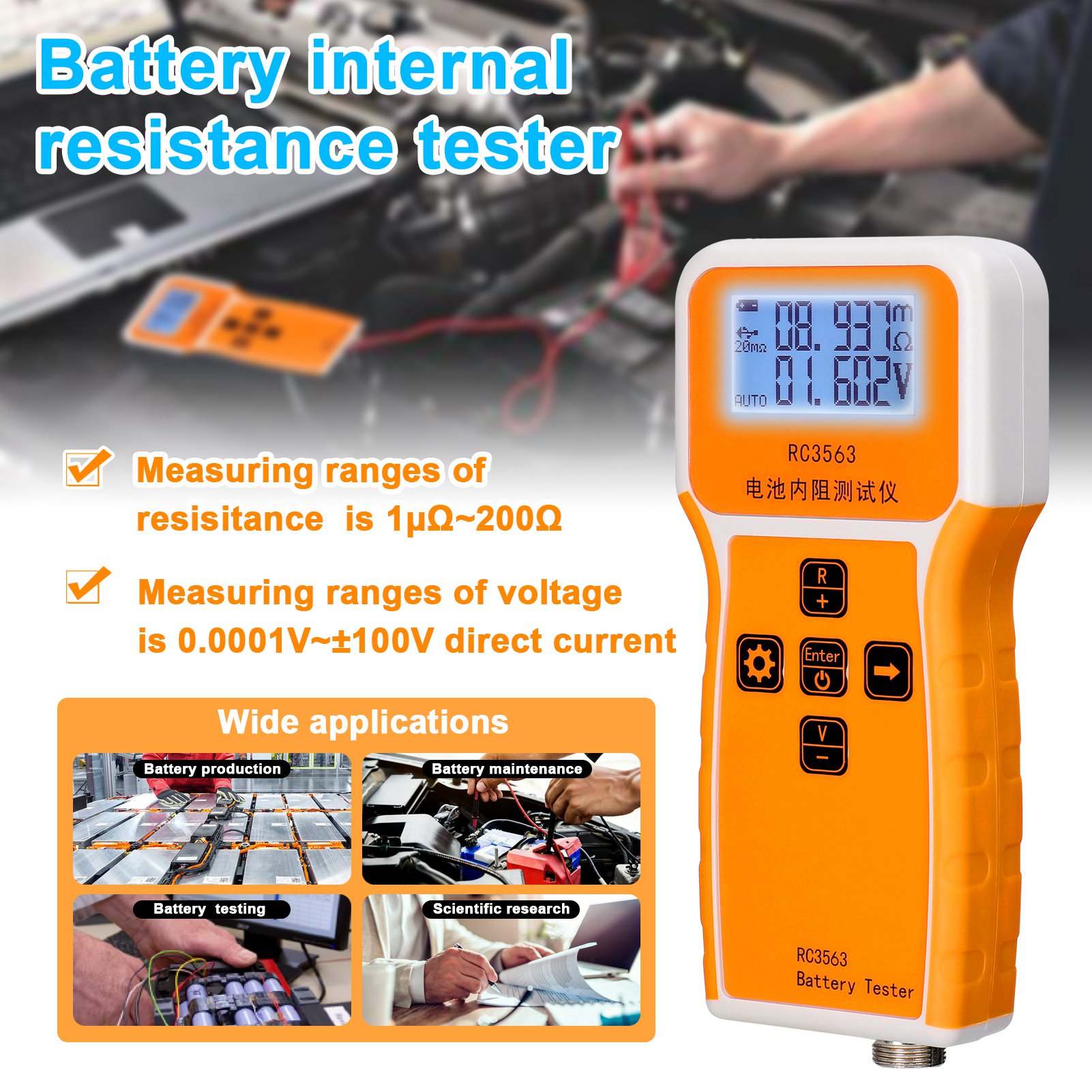 200Ohm 100V Handheld Battery I - Battery Internal Resistance Tester Four Wire 评论和价格