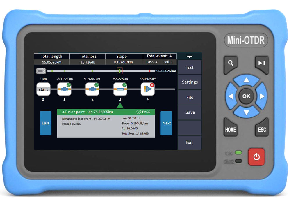 4.3 Inch Touch Screen MINI OTD - Optical Time Domain Reflectometer Otdr 1310 1550Nm 评论和价格