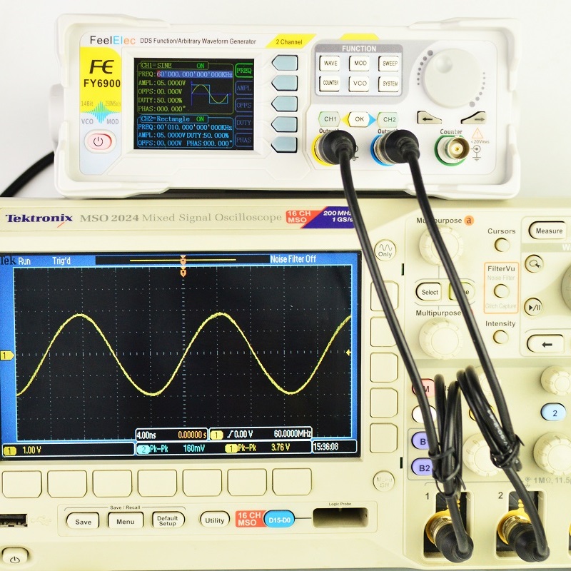 Feelelec FY6900 0-60MHz Digita - Dual Channel Arbitrary Waveform Function Generator 60Mhz 评论和价格