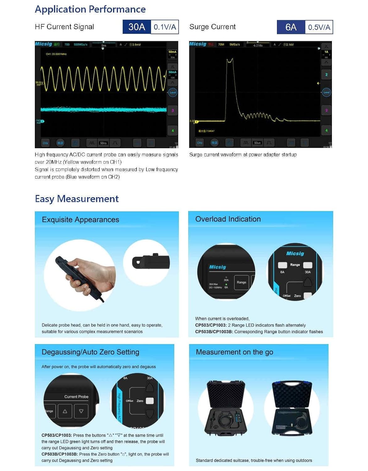 High Frequency AC/DC Current P - Current Probe Ac Dc 50Mhz Oscilloscope 评论和价格
