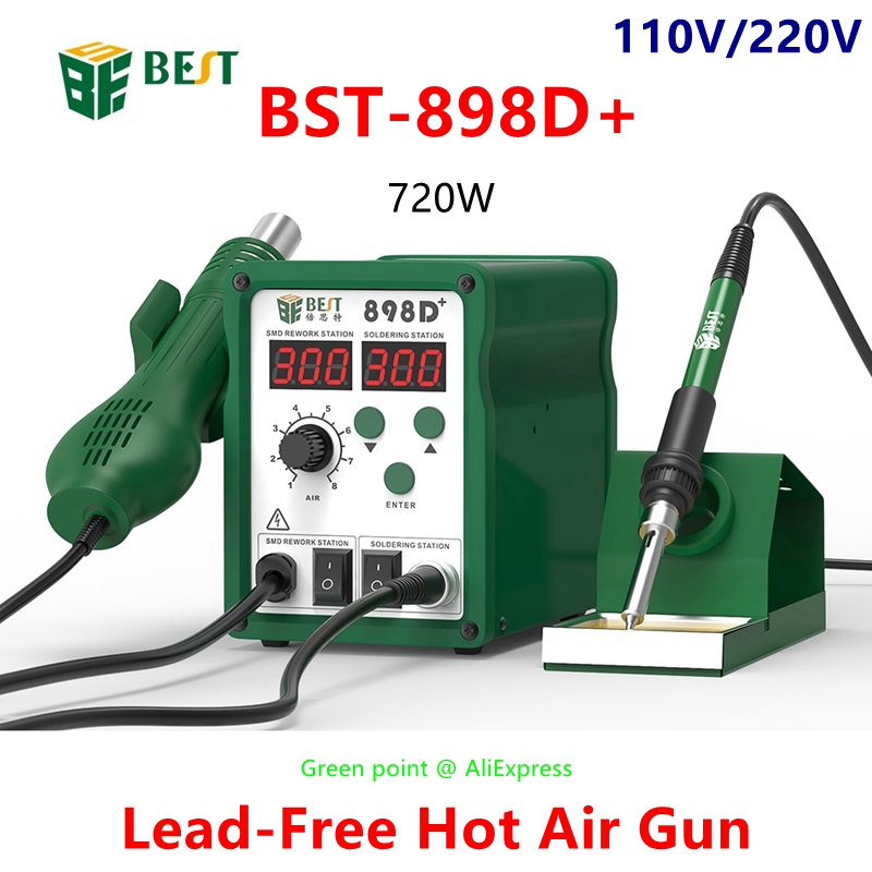 BST-898D+ LED Display 2 in 1 I - Smd Rework Station Hot Air Soldering 2 In 1 评论和价格