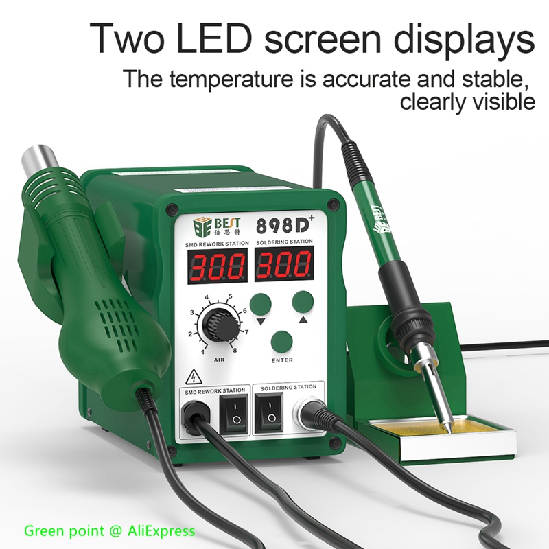 BST-898D+ LED Display 2 in 1 I - Smd Rework Station Hot Air Soldering 2 In 1 评论和价格