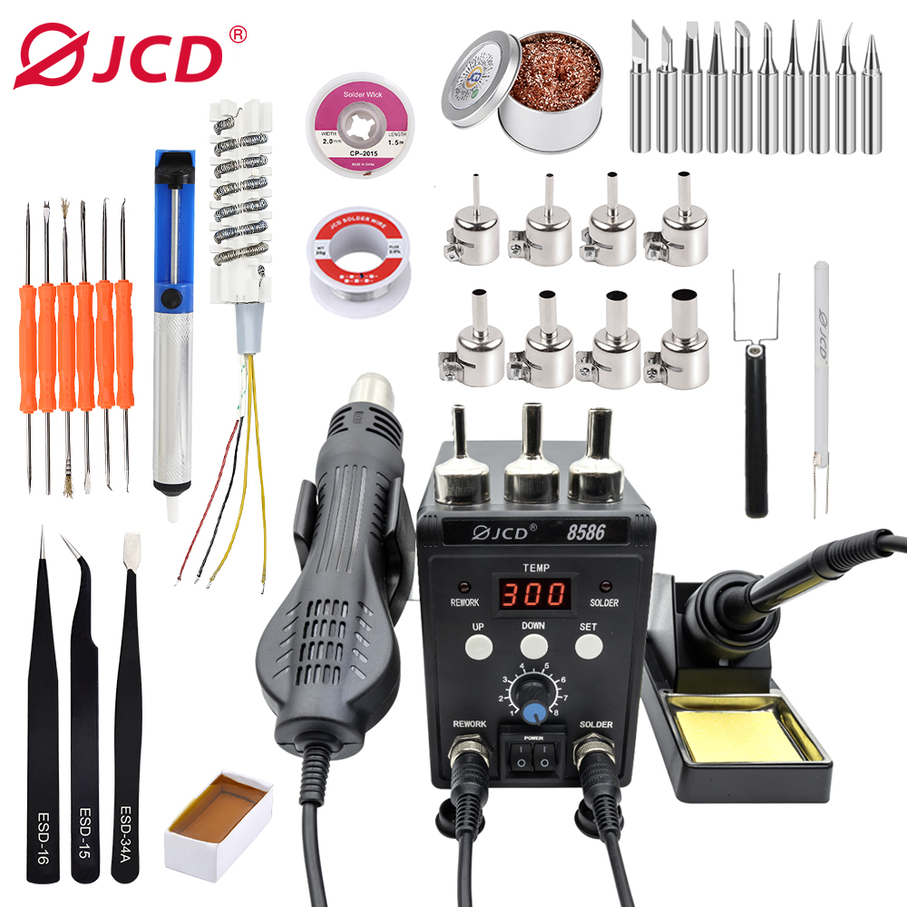 JCD 2 in 1 Soldering Station 8 - Smd Rework Station Hot Air Soldering 2 In 1 评论和价格