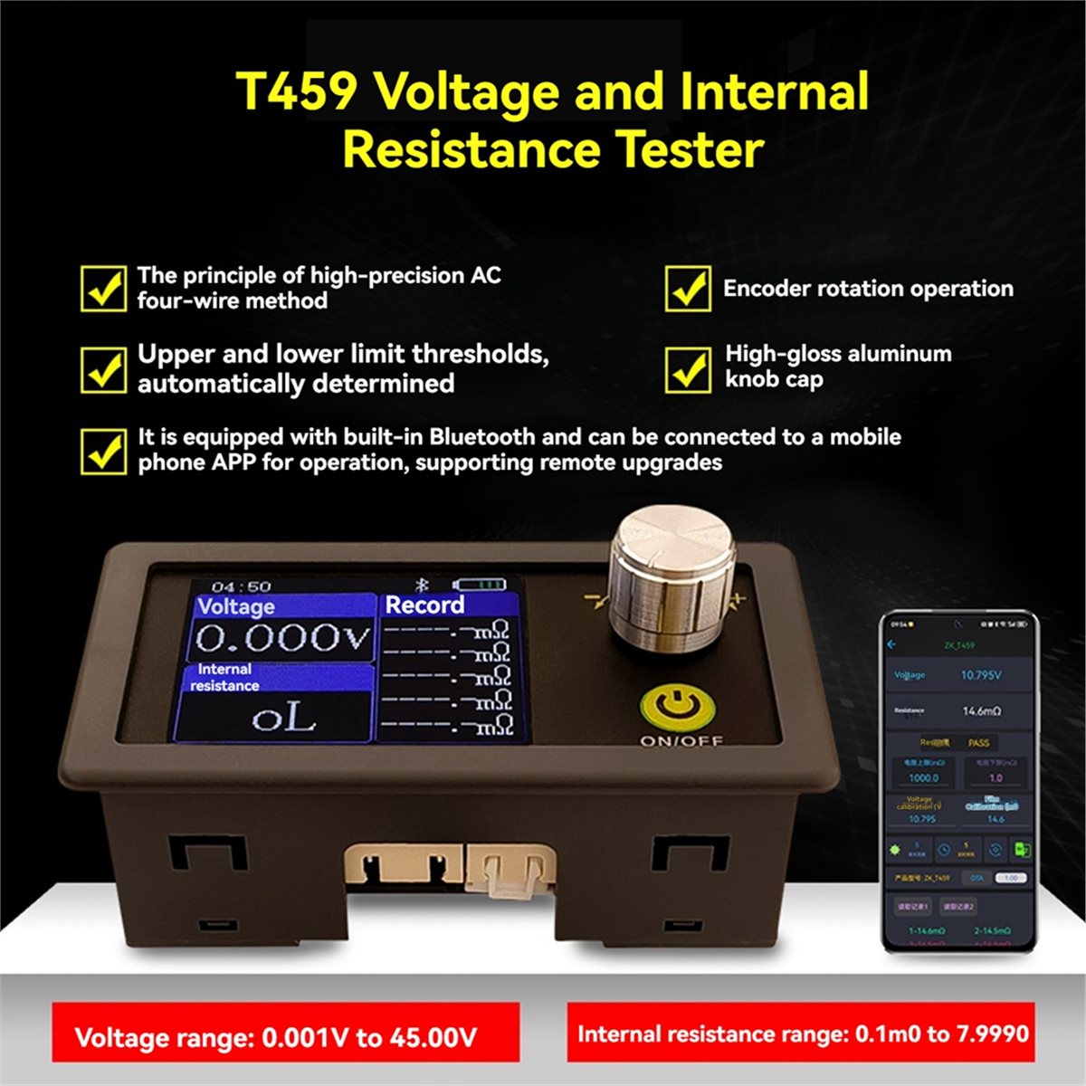 ABGN T459 DC 5V Four-Wire Batt - Battery Internal Resistance Tester Four Wire 评论和价格