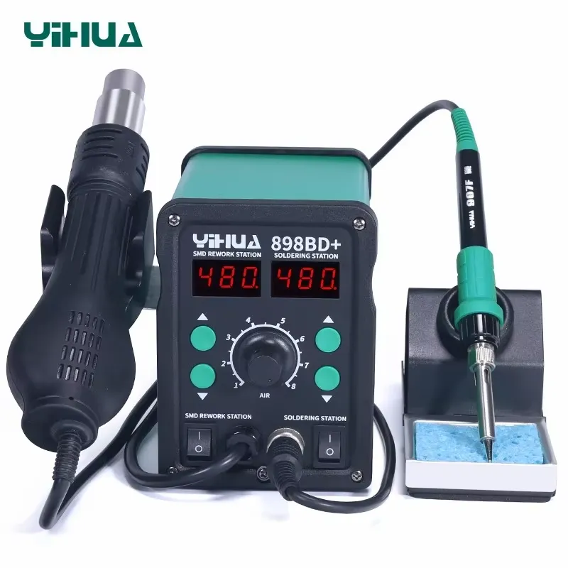 YIHUA 898BD+ 220V 2 in 1 Digit - Smd Rework Station Hot Air Soldering 2 In 1 评论和价格