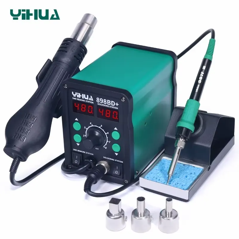 YIHUA 898BD+ 220V 2 in 1 Digit - Smd Rework Station Hot Air Soldering 2 In 1 评论和价格