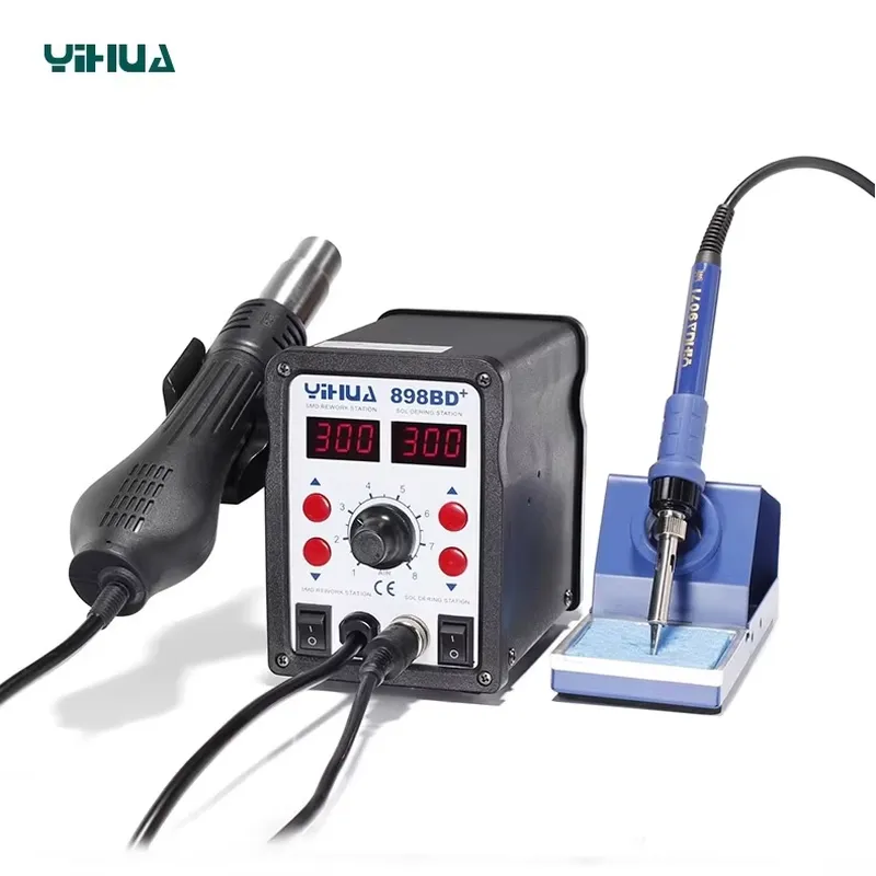 YIHUA 898BD+ 220V 2 in 1 Digit - Smd Rework Station Hot Air Soldering 2 In 1 评论和价格