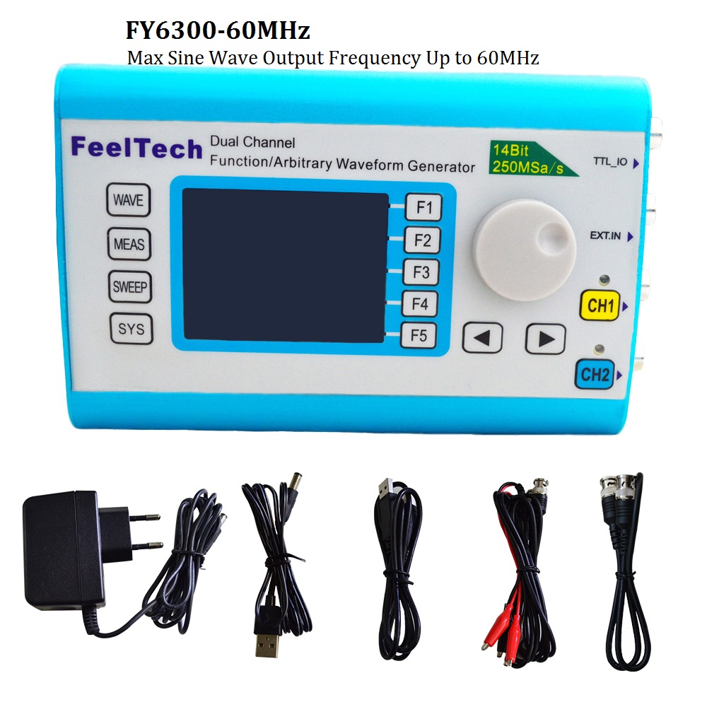 FY6300 Function Arbitrary Wave - Dual Channel Arbitrary Waveform Function Generator 60Mhz 评论和价格