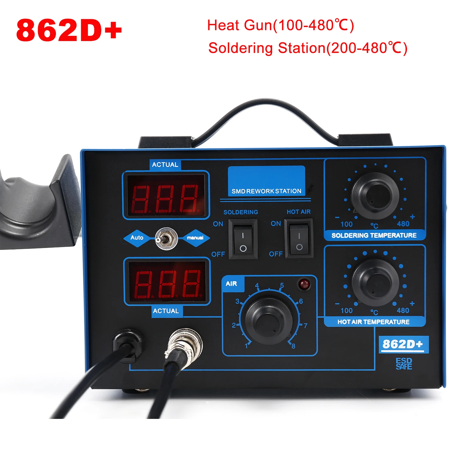 862D+ Soldering Station 2 In 1 - Smd Rework Station Hot Air Soldering 2 In 1 评论和价格